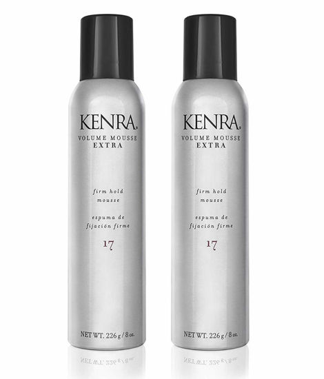 Picture of Kenra Volume Mousse Extra 17 | Firm Hold Mousse | Alcohol Free | Non-drying, Non-flaking Lightweight Formula | Tames Frizz & Conditions |Thermal Protection up to 450F| All Hair Types | 8 oz (2-Pack)