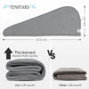 Picture of TENSTARS 5 Pack Thicken Microfiber Hair Towel Wrap for Women - Elastic Loop Design - 320GSM Coral Velvet - Quick Dry Hair Turban - 11x28 Inch (Cream+White+Brown+Light Teal+Grey, 5)