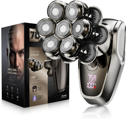 Picture of 7D Head Shavers for Bald Men, SHPAVVER Detachable Head Shaver LED Display Dry Wet Bald Head Shavers, IPX7 Waterproof Head Shavers with Type-C Charge