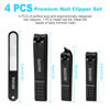 Picture of Nail Clippers for Men Women, 4 PCS Nail Clipper Set, Premium Toenail Clippers, Fingernail Clipper, Ultra Sharp Toe Nail Clippers, Nail Cutter, Finger Nail Clippers Adult, Nail Clippers for Women-Black