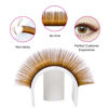 Picture of Eyelash Extension D Curl Easy Fan Volume Lashes Brown Color Easy Fan Lash Extensions Colorful Self Fanning Eyelash Extensions (Blond 0.07-D, 15mm)