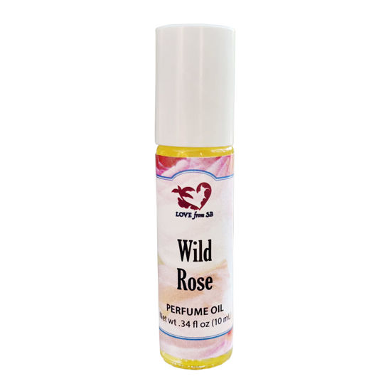 Picture of Wild Rose Perfume Oil | .03 oz/10 ml Roll On Bottle with Organic Jojoba Oil | Made in Santa Barbara, California (Wild Rose)