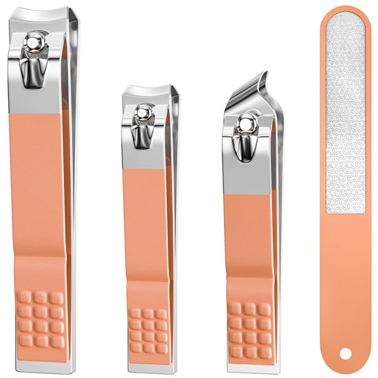 Picture of Nail Clippers for Men Women, 4 PCS Nail Clipper Set, Premium Toenail Clippers, Fingernail Clipper, Ultra Sharp Toe Nail Clippers, Nail Cutter, Finger Nail Clippers Adult, Rose Gold