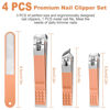 Picture of Nail Clippers for Men Women, 4 PCS Nail Clipper Set, Premium Toenail Clippers, Fingernail Clipper, Ultra Sharp Toe Nail Clippers, Nail Cutter, Finger Nail Clippers Adult, Rose Gold