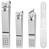 Picture of Nail Clippers for Men Women, 4 PCS Nail Clipper Set, Premium Toenail Clippers, Fingernail Clipper, Ultra Sharp Toe Nail Clippers, Nail Cutter, Finger Nail Clippers Adult, Silver