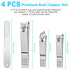 Picture of Nail Clippers for Men Women, 4 PCS Nail Clipper Set, Premium Toenail Clippers, Fingernail Clipper, Ultra Sharp Toe Nail Clippers, Nail Cutter, Finger Nail Clippers Adult, Silver