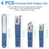 Picture of Nail Clippers for Men Women, 4 PCS Nail Clipper Set, Premium Toenail Clippers, Fingernail Clipper, Ultra Sharp Toe Nail Clippers, Nail Cutter, Finger Nail Clippers Adult, Blue