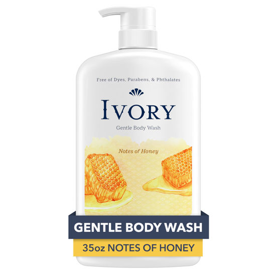 Picture of Ivory Body Wash Gentle, Free of dyes, parabens, and phthalates, Honey Scent, 35 oz