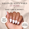Picture of Glamnetic Press On Nails - White Swan | Opaque Classic Off White Short Oval False Nails, Reusable Stick On Fake Nails with Glue | Salon Quality | 15 Sizes - 30 Nail Kit