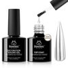 Picture of Beetles Gel Top Coat for Chrome Nail Powder and Decoration Sealing Gel, 7.5ml*2PCS Shine Finish and Long Lasting Nail Gel Glue, Soak Off LED Nail Lamp Gel Nail Art Design