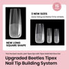 Picture of Beetles Tipex Instant Apex Nail Tips,180Pcs Pre-building & Pre-Etched Gel Nail Tips Long Square Thicker Acrylic Nails Strong Full Cover False Nail Extension Building Gel Press-on Nails for Flat Nails