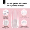 Picture of Beetles Tipex Instant Apex Nail Tips,180Pcs Pre-building & Pre-Etched Gel Nail Tips Long Square Thicker Acrylic Nails Strong Full Cover False Nail Extension Building Gel Press-on Nails for Flat Nails