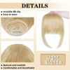 Picture of NAYOO Clip in Bangs - 100% Human Hair French Bangs Clip in Hair Extensions, Light Blonde French Bangs Fringe with Temples Hairpieces for Women Curved Bangs for Daily Wear