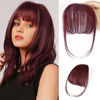 Picture of NAYOO Clip in Bangs - 100% Human Hair Wispy Bangs Clip in Hair Extensions, Red Air Bangs Fringe with Temples Hairpieces for Women Curved Bangs for Daily Wear