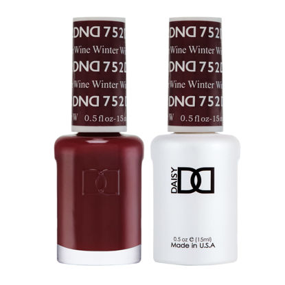 Picture of DND Gel Polish Set - 1 each of Red Gel Polish and Red Nail Polish, 752 Winter Wine, 0.5 Fl Oz