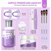 Picture of SAVILAND 9 OZ Acrylic Nail Kit - 4 OZ Clear Acrylic Powder and 5 OZ Acrylic Liquid with Acrylic Brush Nail Forms for Manicure Application Extension Nail Kit for Starters with Everything Home DIY Salon