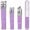 Picture of Nail Clippers for Men Women, 4 PCS Nail Clipper Set, Premium Toenail Clippers, Fingernail Clipper, Ultra Sharp Toe Nail Clippers, Nail Cutter, Finger Nail Clippers Adult, Purple