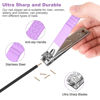 Picture of Nail Clippers for Men Women, 4 PCS Nail Clipper Set, Premium Toenail Clippers, Fingernail Clipper, Ultra Sharp Toe Nail Clippers, Nail Cutter, Finger Nail Clippers Adult, Purple
