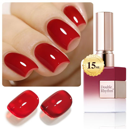 Picture of Double Rhythm 15ML Gel Nail Polish Pure Sheer Same Color Same Bottle Soak Off Gel Polish Art Manicure Salon DIY at Home for Women (Translucent Red-A1449)