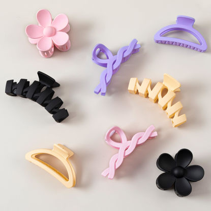 Picture of 8PCS Hair Clips for Women, Flower Claw Clips for Thick Hair, Non-Slip Hair Accessories with Multi-Styles, Colorful Hair Claw Clips and Variety Pack, Ideal for Girls