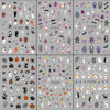 Picture of 6 Sheets Halloween Nail Art Stickers 3D Self Adhesive Cute Coal Ball Ghost Skull Designs Halloween Nail Stickers Pumpkin Spider Web Stars Bat Nail Decals Stickers Halloween Nail Art Supplies for Women