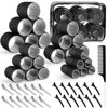 Picture of 4 Sizes Self-Grip Hair Rollers Set - 50 Pcs Jumbo Curlers for Long, Short Hair and Bangs (25mm, 36mm, 48mm, 60mm) With Clips, Black