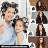 Picture of 4 Sizes Self-Grip Hair Rollers Set - 50 Pcs Jumbo Curlers for Long, Short Hair and Bangs (25mm, 36mm, 48mm, 60mm) With Clips, Black