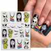 Picture of Halloween Nail Art Stickers 5D Embossed Scary Ghost Nightmare 3D Self-Adhesive Nail Decals Terror Scar Mask Designs Nail Supplies Halloween DIY Manicure Decorations for Women