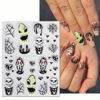 Picture of Halloween Nail Art Stickers 5D Embossed Scary Ghost Nightmare 3D Self-Adhesive Nail Decals Terror Scar Mask Designs Nail Supplies Halloween DIY Manicure Decorations for Women