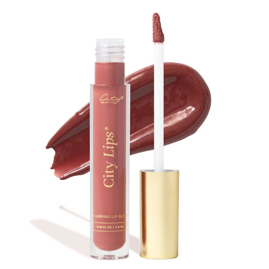 Picture of City Beauty City Lips Plumping Lip Gloss - High-Shine Gloss for Fuller, Younger-Looking Lips | Hydrating & Smoothing Lip Treatment Hyaluronic Acid