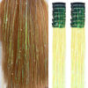 Picture of Hair Tinsel Pack of 12 Pcs Clip in Hair Tinsel 20 Inch Yellow Glitter Tinsel Hair Extensions Tinsel Fairy Hair Party Dazzle Hair Accessories Strands Kit (12Pcs,Dazzle Light Yellow#)