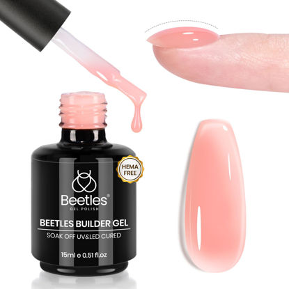 Picture of Beetles Builder Gel for Nails, Hema Free Nude Pink Jelly Building Nail Gel 5 in 1 Builder Strengthener Gel Pink Color Delicate Rose Hard Jelly Gel for Nails Builder Extension for Nails Art Design