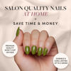 Picture of Glamnetic Press On Nails - Moss Green | Opaque Earthy Green Short Oval False Nails, Reusable Stick On Fake Nails with Glue | Salon Quality | 15 Sizes - 30 Nail Kit