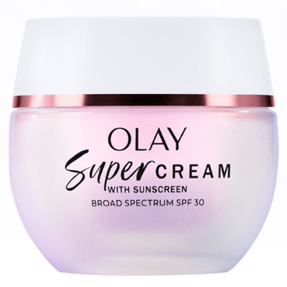 Picture of Olay Super Cream with Sunscreen SPF 30, 1.7 oz, Ultra Lightweight Face Moisturizer - Vitamin C & E, Hyaluronic Acid, Niacinamide, Collagen Peptide - Hydrate, Smooth, Brighten, Firm, and Protect