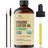 Picture of Botanic Hearth Castor Oil (2 fl oz) | USDA Certified Organic | 100% Pure & Hexane Free | Cold Pressed |Promotes Growth for Eyelashes, Eyebrows & Hair | Includes Eyebrow & Eyelash Brush