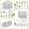 Picture of 3PC Makeup Bag Set, Quilted Makeup Bag, Large Floral Cosmetic Bag for Women, Cute Cotton Makeup Bags, Flower Travel Toiletry Organizer Bag (light blue)