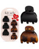 Picture of Kitsch Small Hair Clips for Women, Recycled Plastic Small Claw Clips & Mini Claw Clips for Hair, Mini Hair Clips for Thin Hair, Tiny Jaw Clip for Hair, 6 pcs (Tortoise & Black) - Valentines Day Gifts