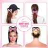 Picture of Styla Hair 2pk Mouse Ear Scrunchies for Kids Velvet Hair Bow Scrunchies for Women - Sparkle Sequins Mouse Hair Bands for Pony Tail (Light Pink)