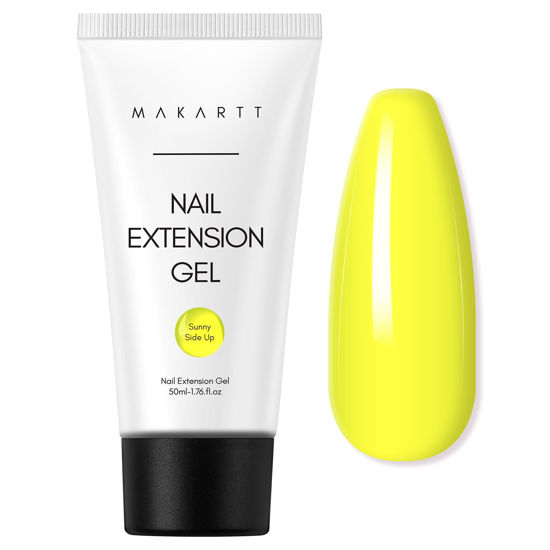 Picture of Makartt Poly Nail Gel-50ML Gel Builder-Bright Yellow Color for Nail Extension Strengthener 3D Diy Hard Gel Manicure Nail Art Home-Sunny Side Up