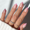 Picture of Glamnetic Press On Nails - Pink Macaron | Semi-Transparent Pastel Light Pink French Tip Short Almond False Nails, Reusable Stick On Fake Nails with Glue | Salon Quality | 15 Sizes - 30 Nail Kit