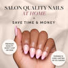 Picture of Glamnetic Press On Nails - Pink Macaron | Semi-Transparent Pastel Light Pink French Tip Short Almond False Nails, Reusable Stick On Fake Nails with Glue | Salon Quality | 15 Sizes - 30 Nail Kit