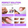 Picture of Gelike EC Sheer Blush Pink Nail Glue Gel - 6 in 1 Nail Glue Nude Pink for Clear Acrylic Nail French Manicure,Long Lasting Adhesive UV Nail Glue for Clear Press On Nail Tips,UV Cure Required