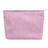 Picture of PAZIMIIK Makeup Bag Large Zipper Corduroy Make Up Pouch for Purse Travel Canvas Cosmetic Organizer for Women Brush Storage,Pink