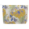 Picture of PAZIMIIK Makeup Bags for Purse Zipper Cosmetic Pouch Large Travel Canvas Make Up Organizer Tool Pouch for Women and Girls,Brocade Flower Yellow
