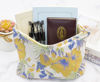 Picture of PAZIMIIK Makeup Bags for Purse Zipper Cosmetic Pouch Large Travel Canvas Make Up Organizer Tool Pouch for Women and Girls,Brocade Flower Yellow
