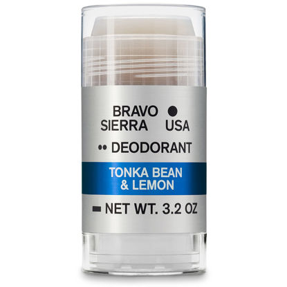 Picture of Aluminum-Free Natural Deodorant for Men by Bravo Sierra - Long Lasting All-Day Odor and Sweat Protection - Tonka Bean and Lemon, 3.2 oz - Paraben-Free, Baking Soda Free, Vegan and Cruelty Free