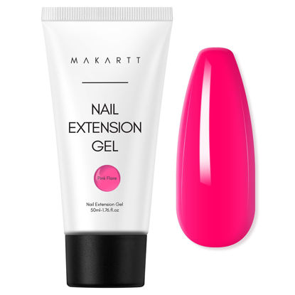 Picture of Makartt Poly Nail Gel-50ML Gel Builder-Dazzling Pink Color for Nail Extension Strengthener 3D Diy,Resistent Hard Gel Manicure Nail Art Home-Pink Flare
