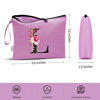 Picture of Vavabox A-Z Personalized Makeup Bag,Birthday Gifts for Women Mom,Gifts for Best Friend,Bride Bridesmaid Cosmetic bag (L, Purple)