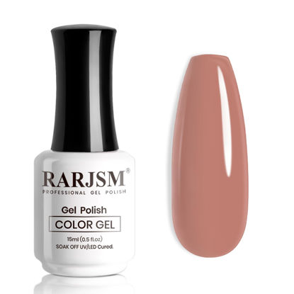 Picture of RARJSM Nude Gel Nail Polish Chestnut Pink Neutral Skin Tone Sheer Jelly Gel Polish 1PC 15ml Single Bottle Cream Transparent Pink Nail Gel Polish Soak off UV LED Cured for Home Salon DIY Manicure