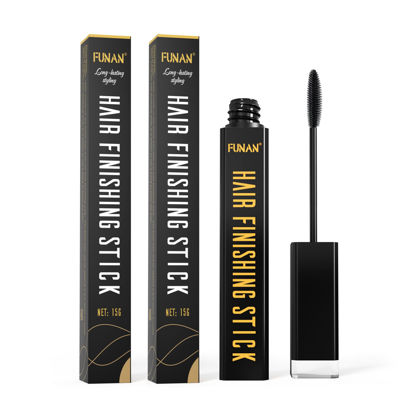 Picture of FUNAN 2pcs Hair Mascara for Flyaway Tamer, Hair Finishing Stick, Not-Greasy Hair Gel Stick and Gloss Enhancer